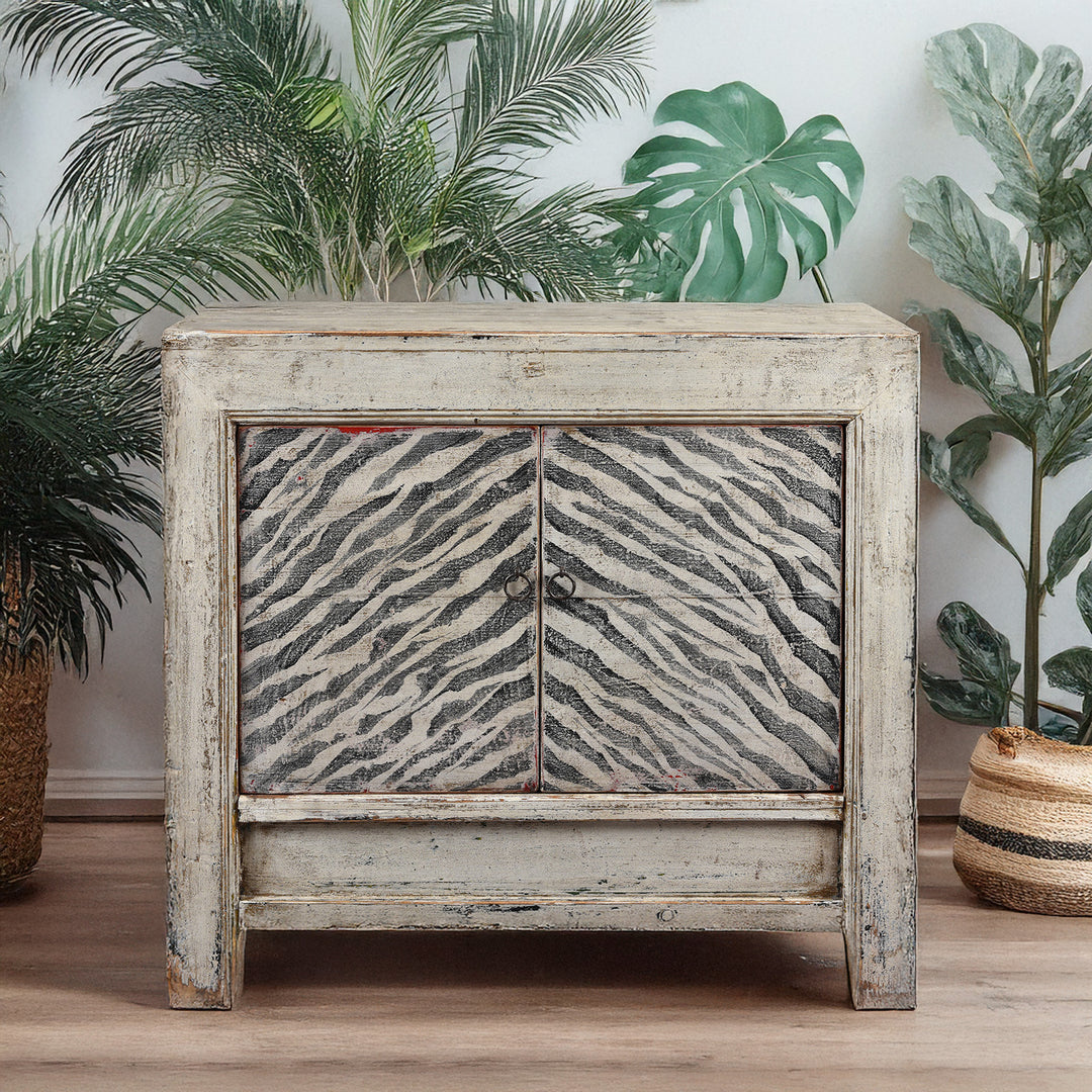 Painted Tiger Side Cabinet | Indigo Antiques