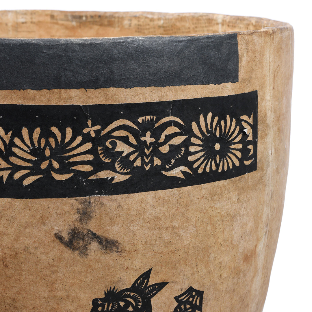 Horse Vintage Animal Design Papier Mache Bins From Shanxi | Indigo Antiques