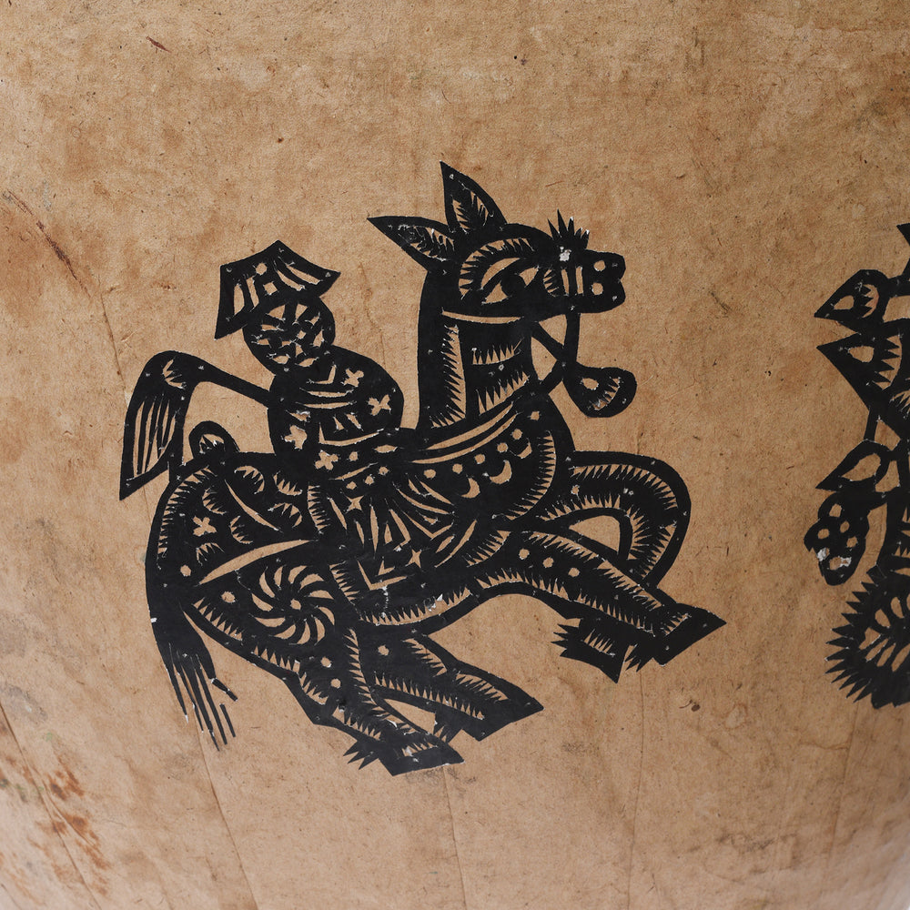 Horse Vintage Animal Design Papier Mache Bins From Shanxi | Indigo Antiques