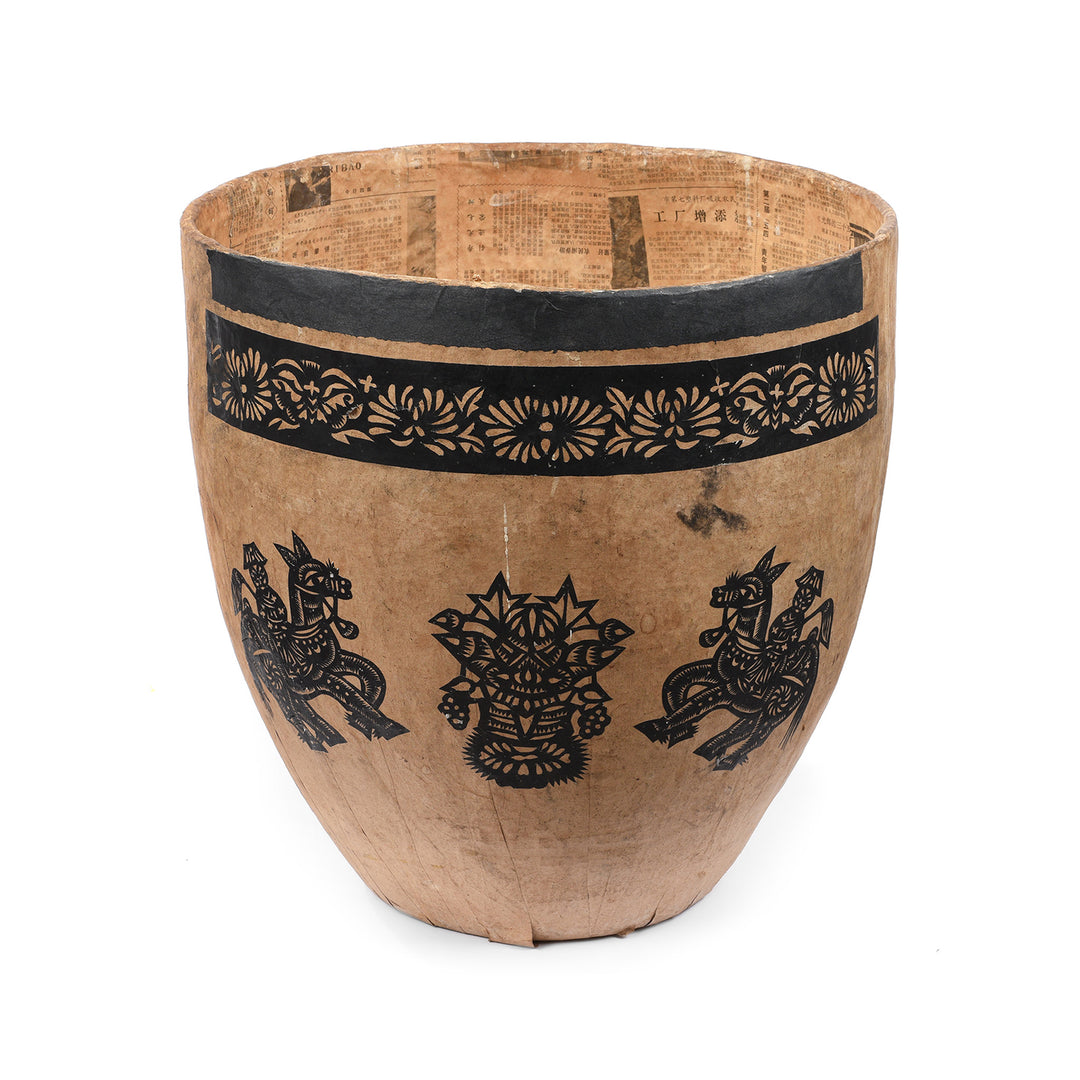 Horse Vintage Animal Design Papier Mache Bins From Shanxi | Indigo Antiques