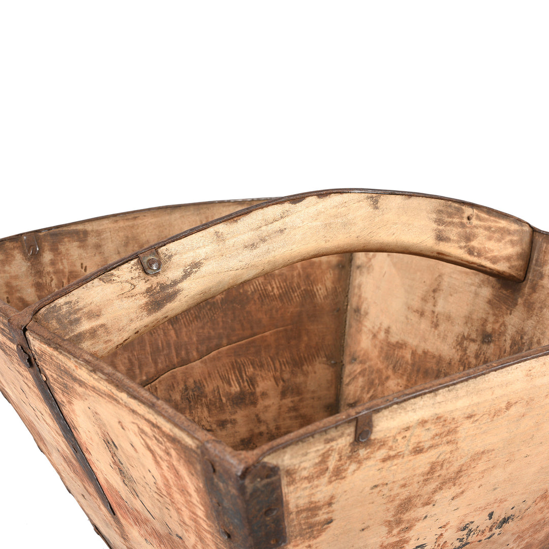 Handle Detail From Vintage Chinese Market Trug | Indigo Antiques