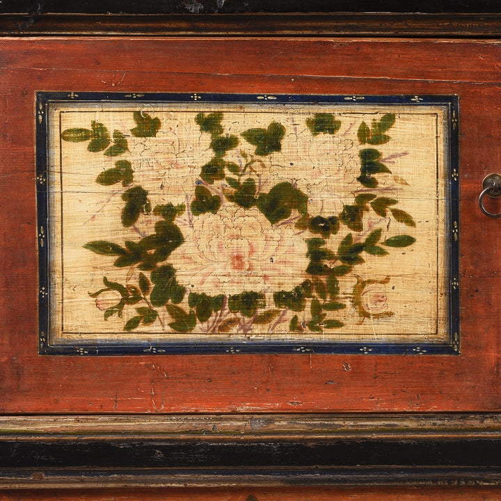 Door Painting From Antique Painted Sideboard From Gansu | Indigo Antiques