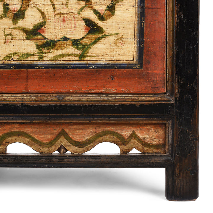 Leg Detail From Antique Painted Sideboard From Gansu | Indigo Antiques