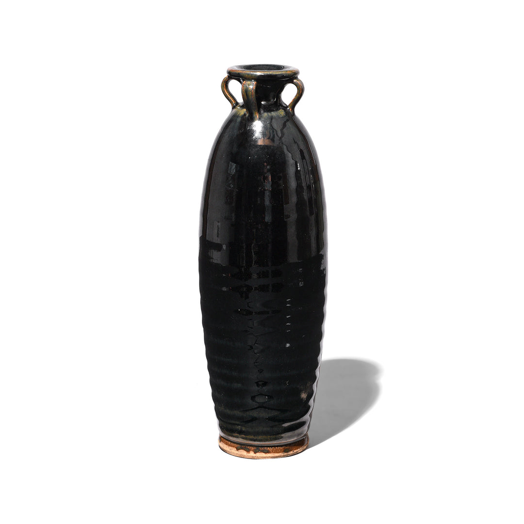 Ribbed Meiping Black Glazed Stoneware Jar | Indigo Antiques