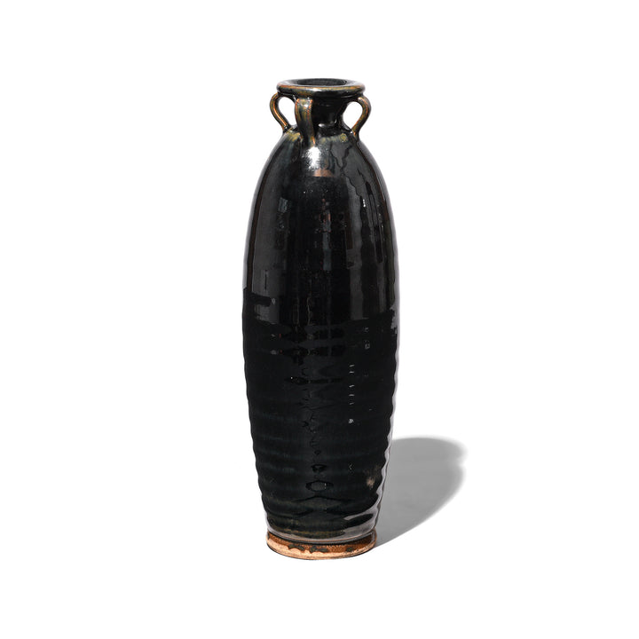 Ribbed Meiping Black Glazed Stoneware Jar | Indigo Antiques