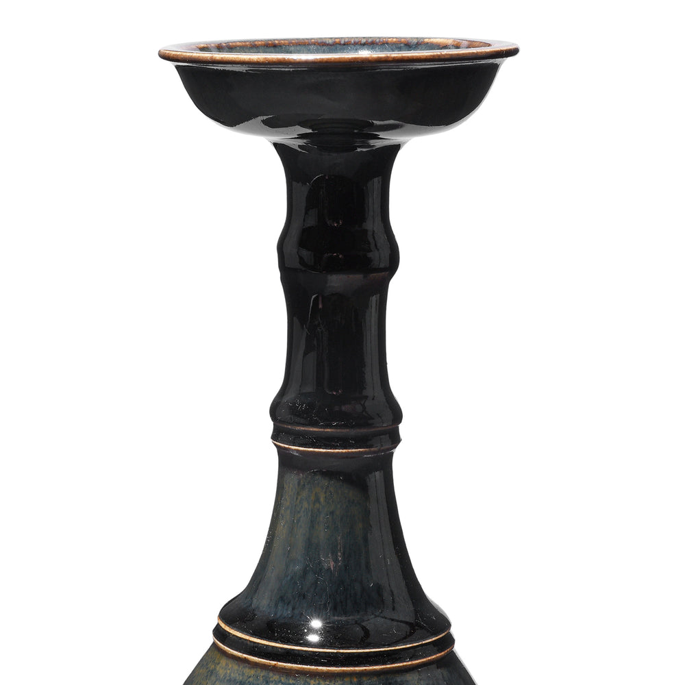 Neck Detail From Black Glazed Flower Vase | Indigo Antiques