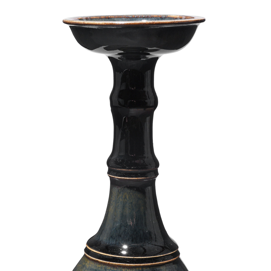 Neck Detail From Black Glazed Flower Vase | Indigo Antiques