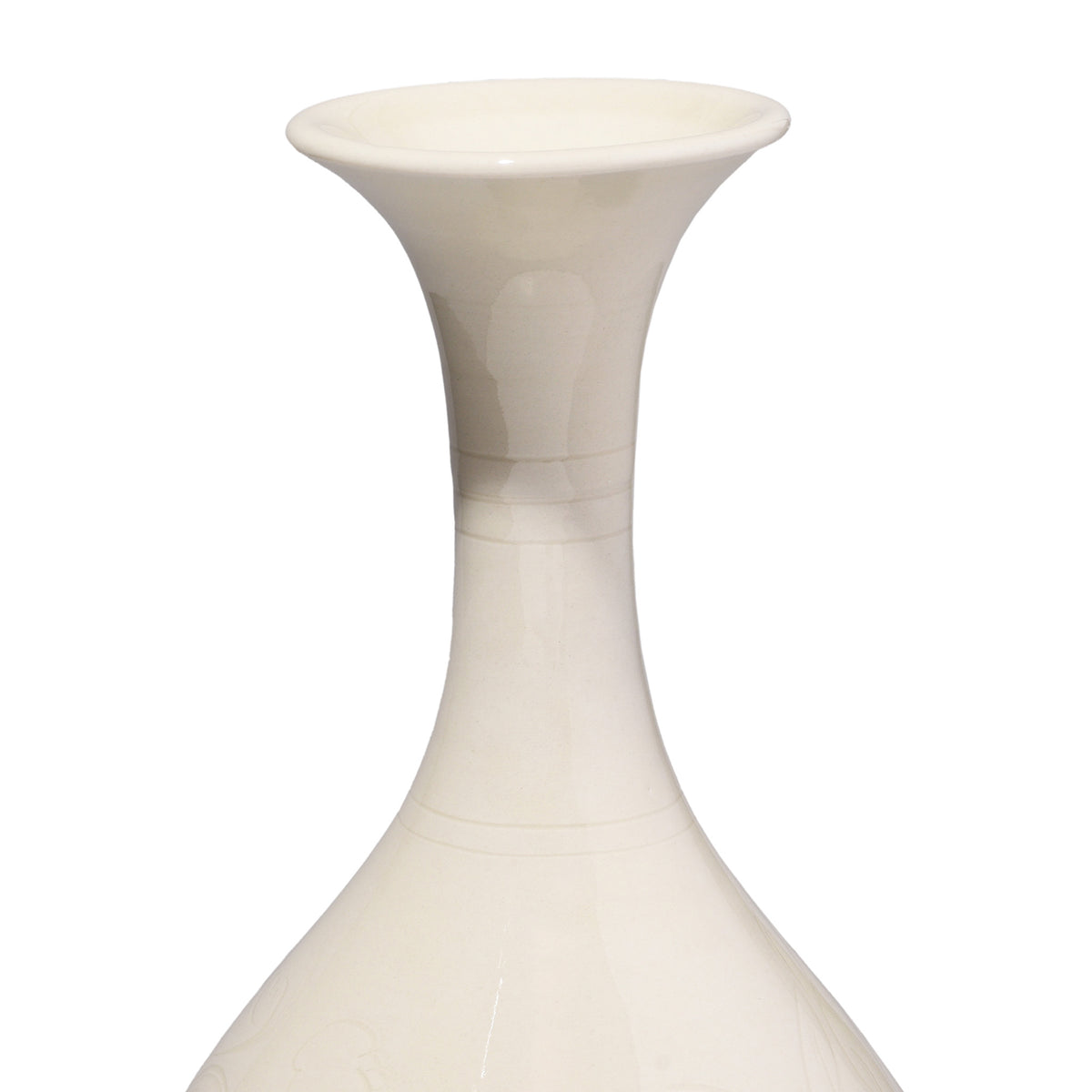 Neck Detail From White Porcelain Song Dynasty Style Yuhuchunping Vase | Indigo Antiques