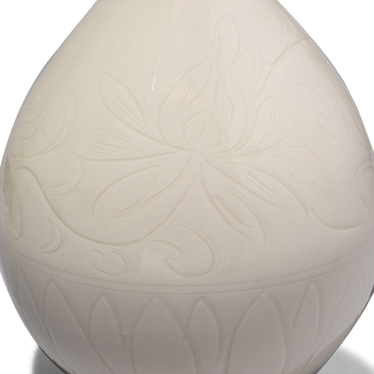 Engraving Detail From White Porcelain Song Dynasty Style Yuhuchunping Vase | Indigo Antiques