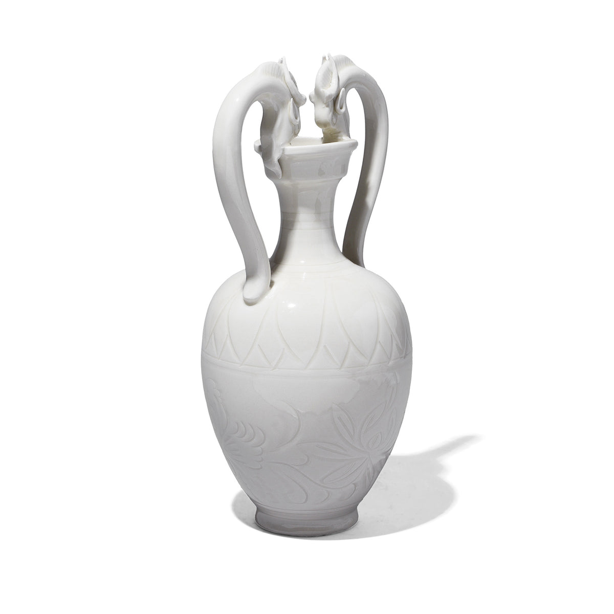 Angled View Of Porcelain Song Dynasty Style Goat Vase | Indigo Antiques