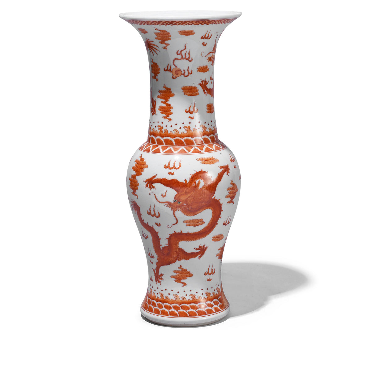 Chinese Burnt Orange Porcelain Fengweizen Vase | Indigo Antiques