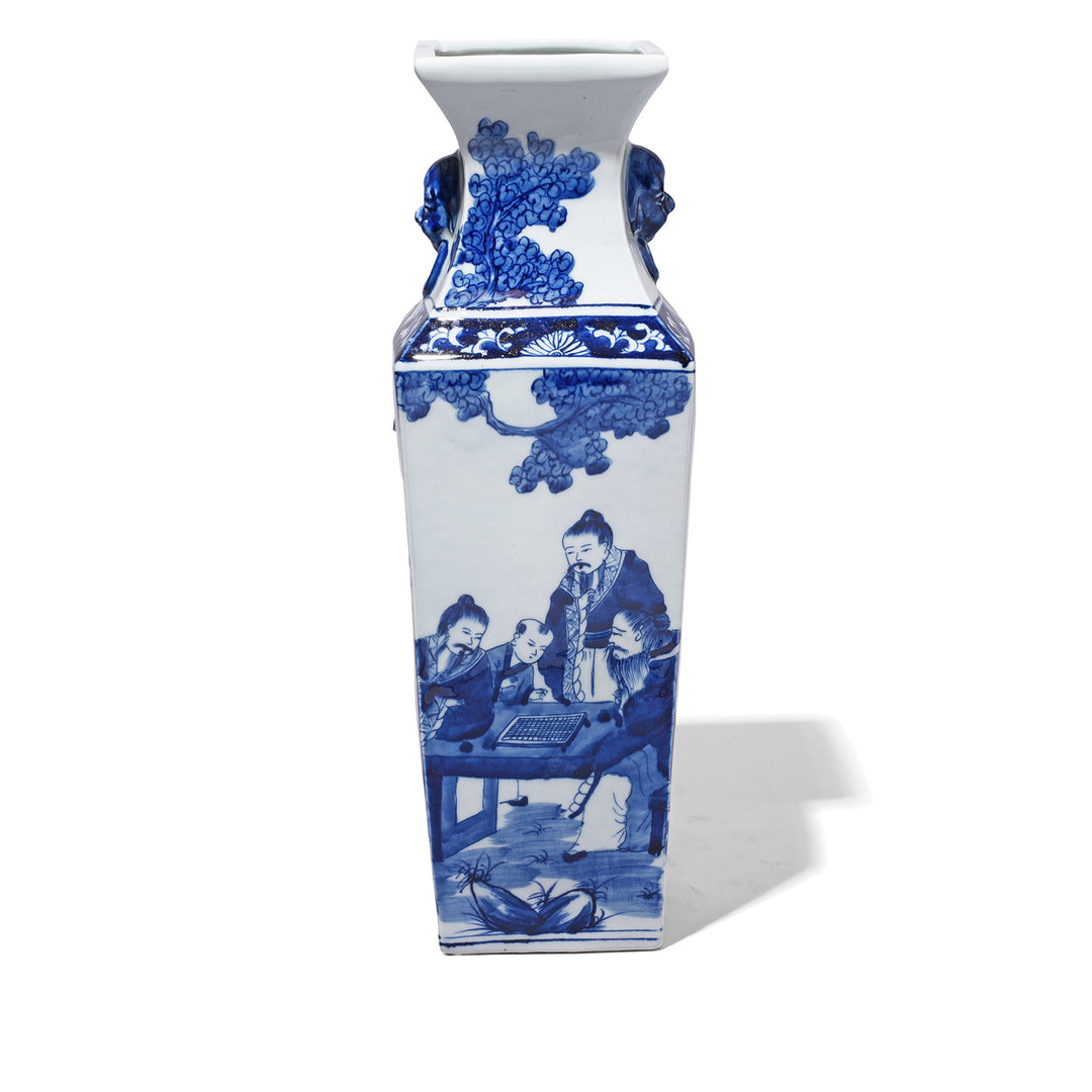 Blue & White Porcelain Squared Vase | Indigo Antiques
