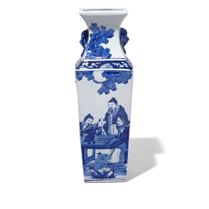 Blue & White Porcelain Squared Vase | Indigo Antiques