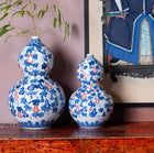 Iron Red, Blue & White Porcelain Huluping Double Gourd Vase - Large