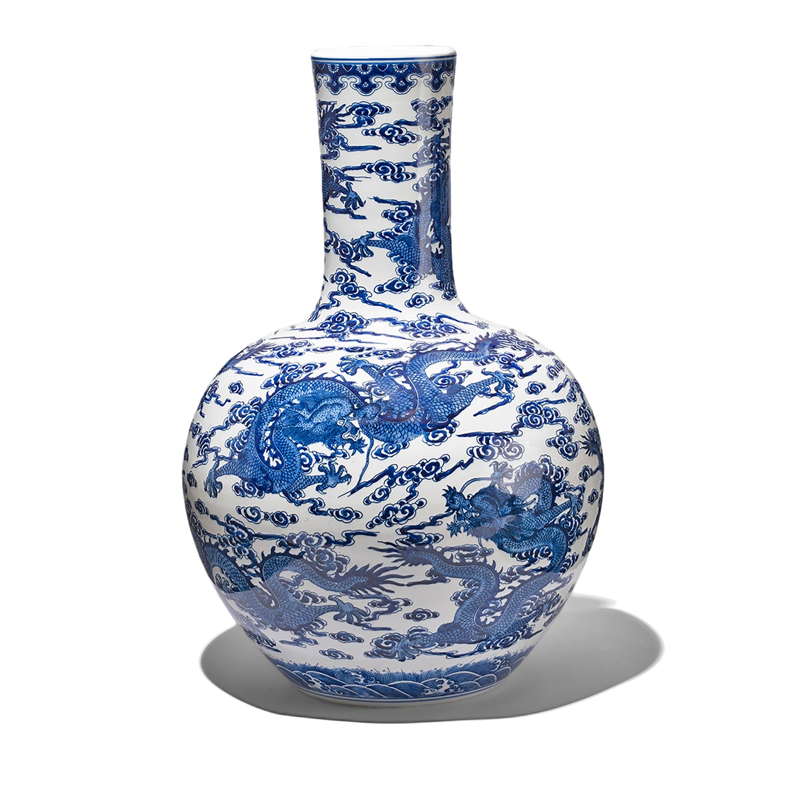Blue & White Porcelain Vase - Dragon Design | Indigo Antiques