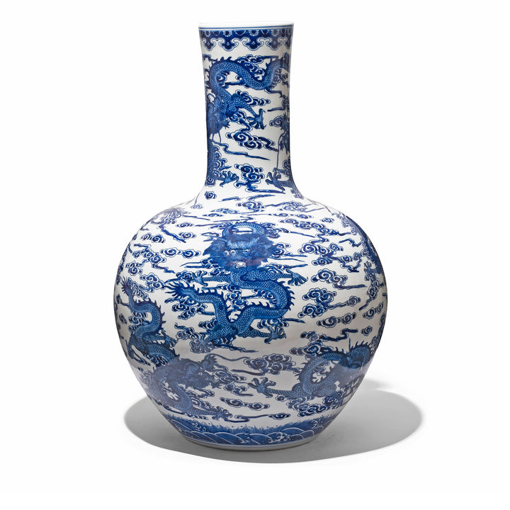 Blue & White Porcelain Vase - Dragon Design | Indigo Antiques