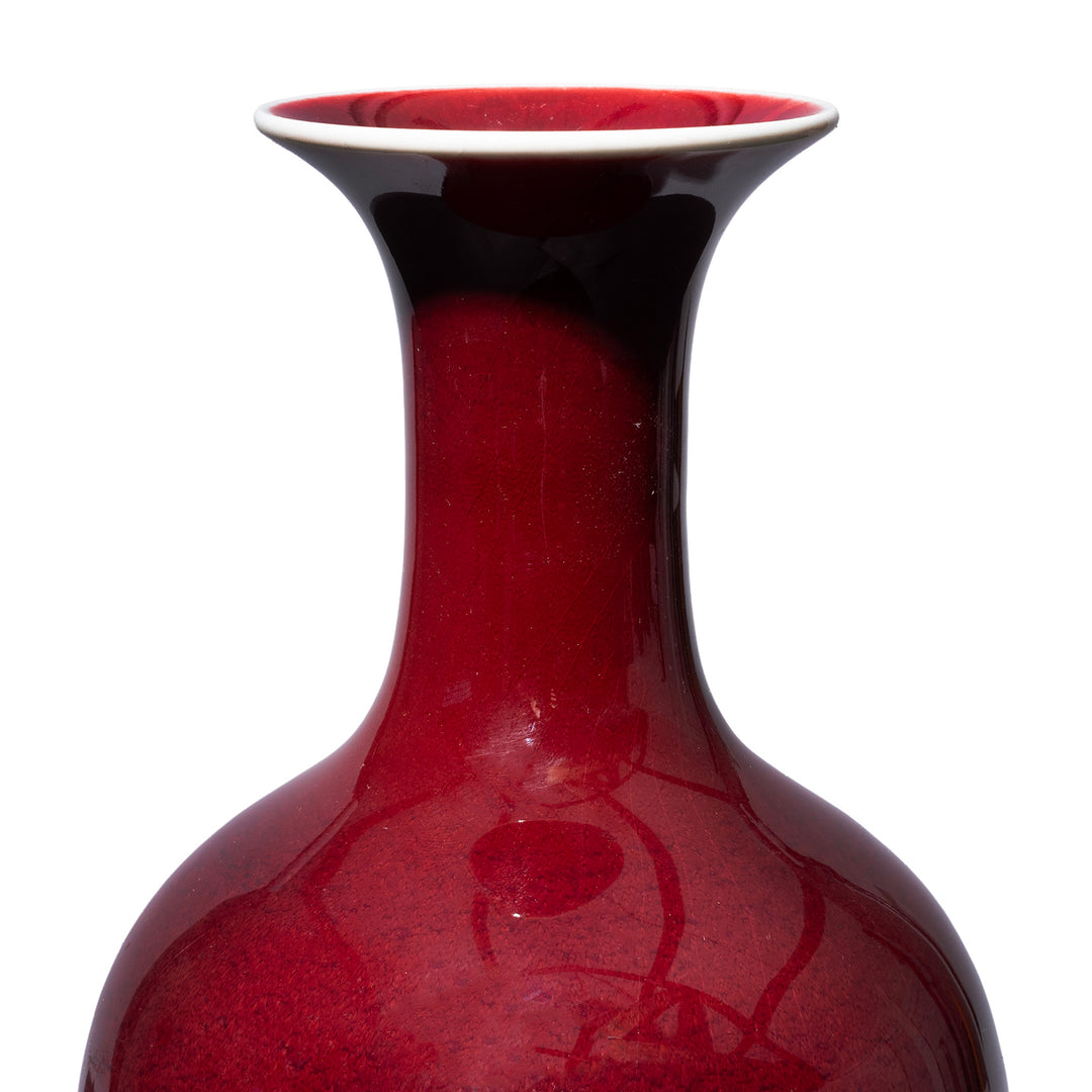 Detail Of Neck Of Flambe Glaze Porcelain Fengweizhen Vase