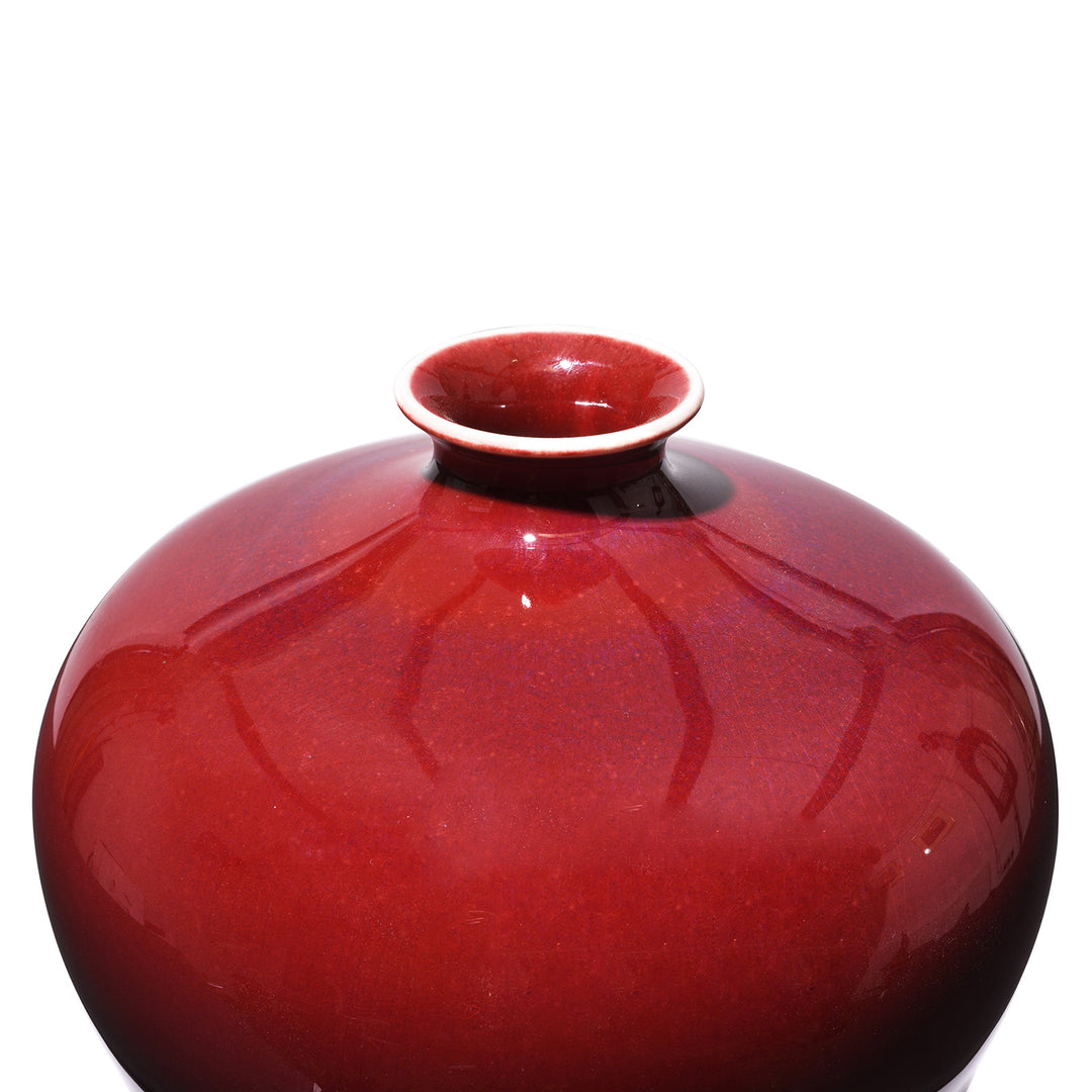 Rim Detail From Sang De Boeuf Meiping Vase | Indigo Antiques