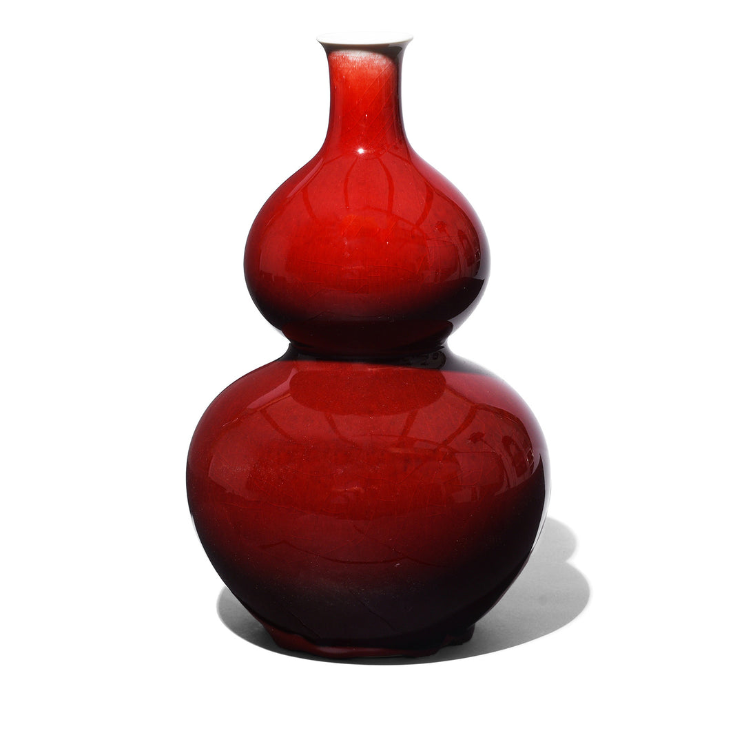 Flambe Glaze Porcelain Huluping Double Gourd Vase | Indigo Antiques