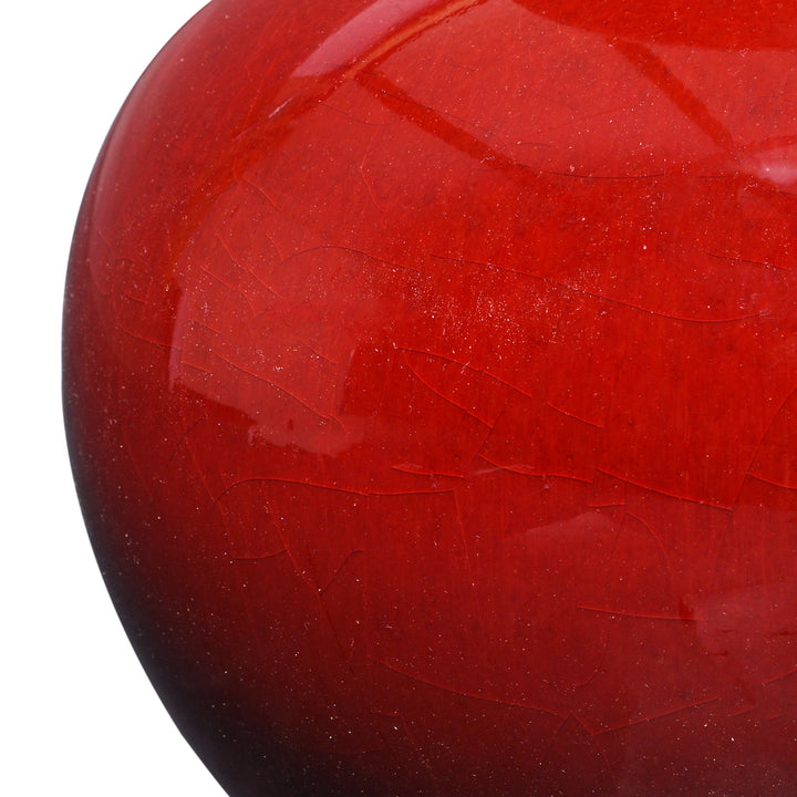 Crackling Detail From Flambe Glaze Porcelain Huluping Double Gourd Vase | Indigo Antiques