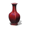 Flambe Glaze Porcelain Hexagonal Flower Vase | Indigo Antiques