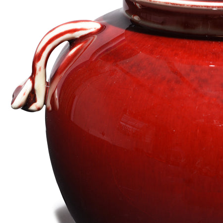 Sang De Boeuf Glaze Porcelain Lidded Urn