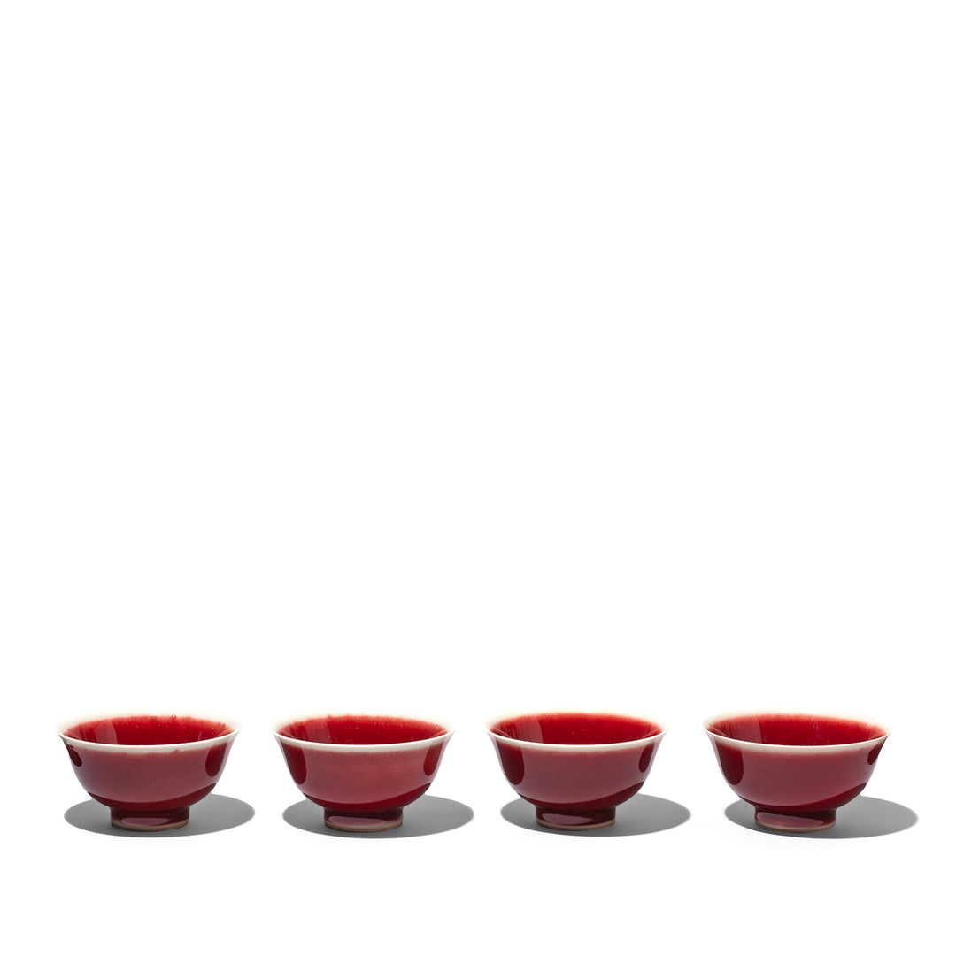 Chinese Flambe Glaze Porcelain Tea Bowls | Indigo Antiques