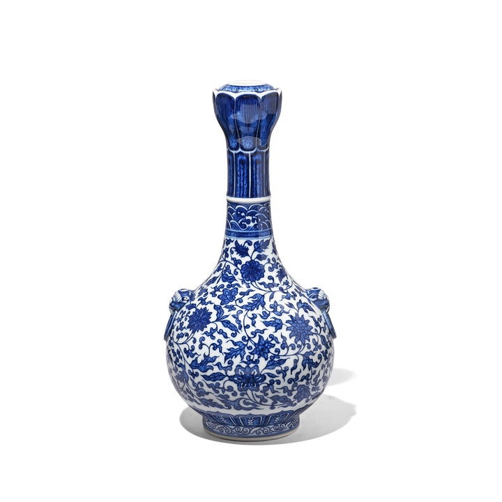 Reproduction Chinese Blue & White Porcelain Garlic Mouth Vase