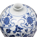 Blue & White Porcelain Lidded Meiping Jar - Peony