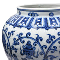 Blue & White Porcelain Jardinière - Trailing Leaf Design - (Ming Style)
