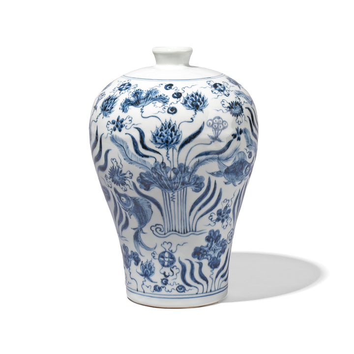 Reproduction Chinese Blue & White Porcelain Meiping Vases