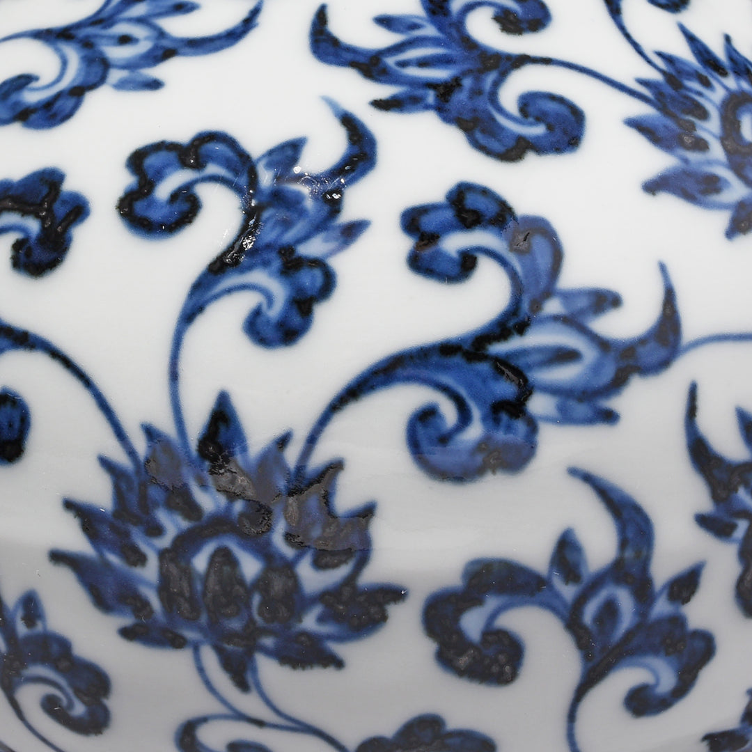 Small Reproduction Chinese Blue & White Porcelain Lotus Vase | Indigo Antiques