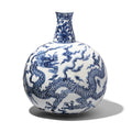 Blue & White Porcelain Dragon Moonflask