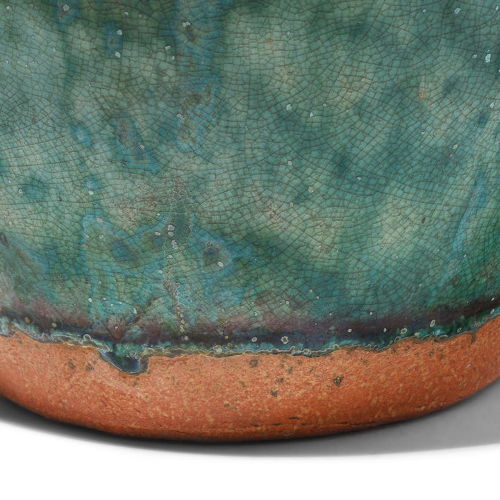 Detail From Green Copper Glazed Terracotta Vase | Indigo Antiques