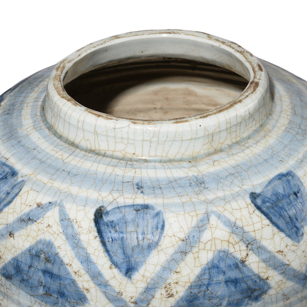 Rim Detail From Provincial Late Ming Style Blue & White Porcelain Ginger Jar | Indigo Antiques