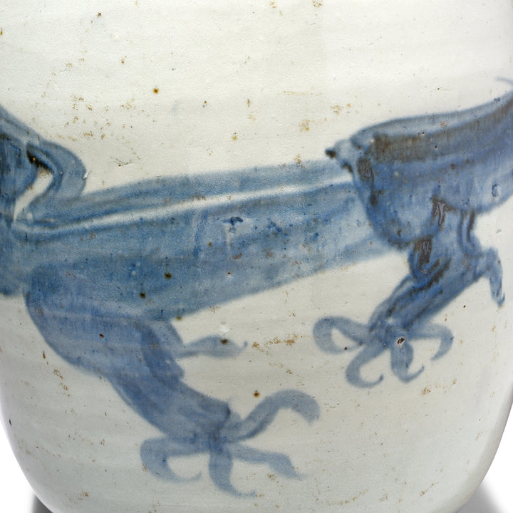 Dragon Detail From Provincial Ming Style Blue & White Porcelain Dragon Wine Jar | Indigo Antiques