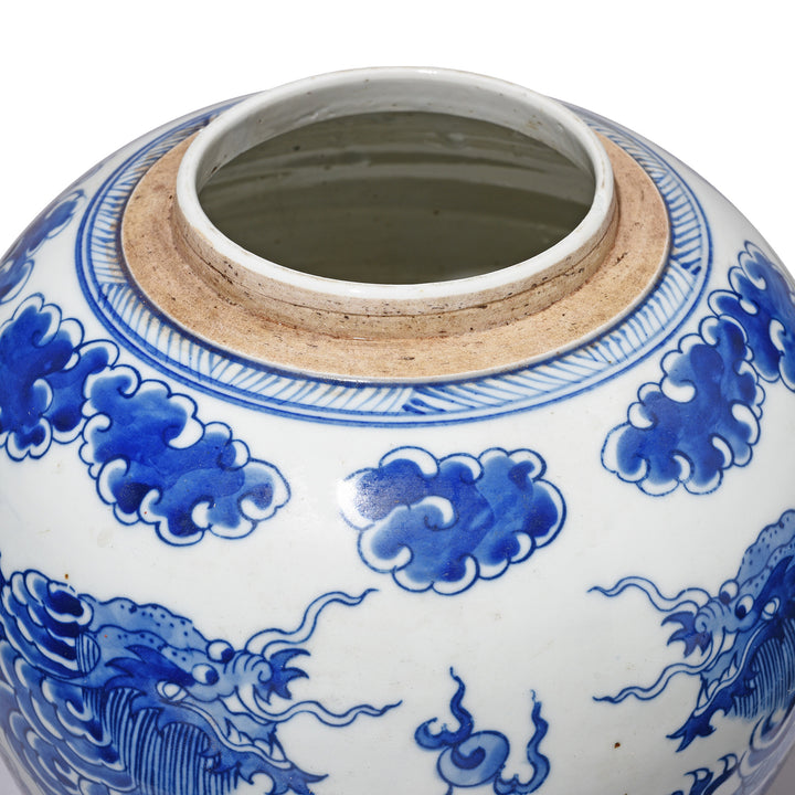 Open Jar No Lid With Cloud And Dragon Head Detail On