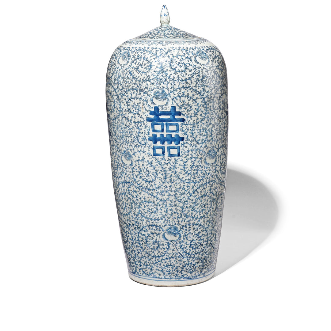 Blue & White Chinese Porcelain Ginger Jar - Double Happiness Design | Indigo Antiques