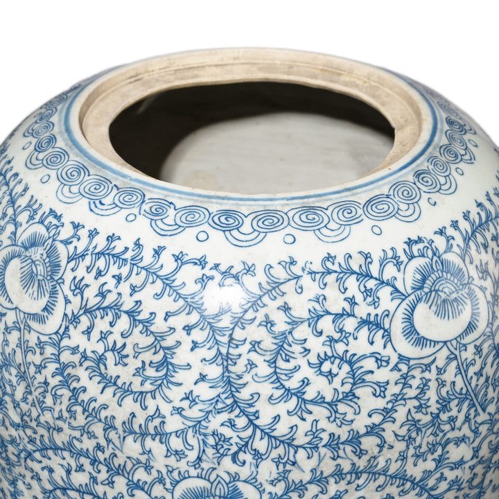Interior Detail From Blue & White Chinese Porcelain Ginger Jar - Double Happiness Design | Indigo Antiques