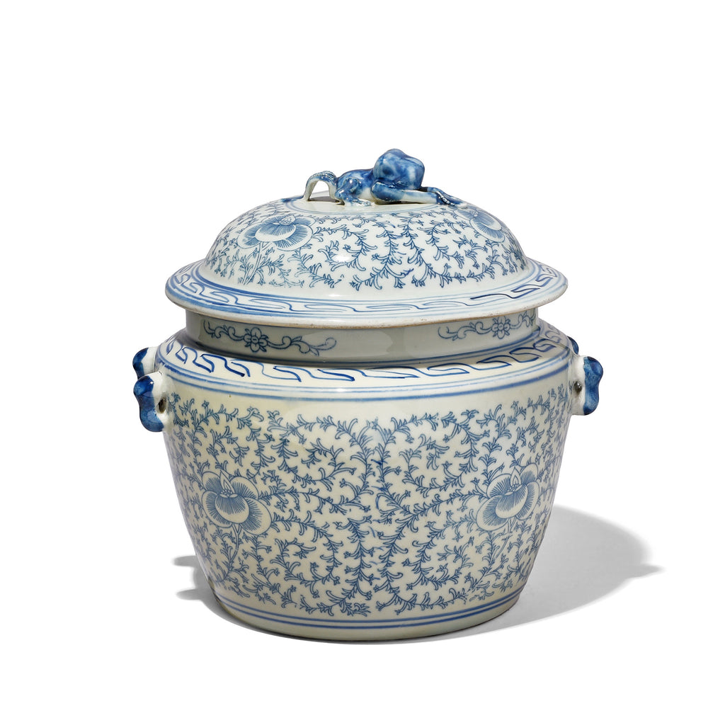 Blue & White Porcelain Lidded Rice Jar