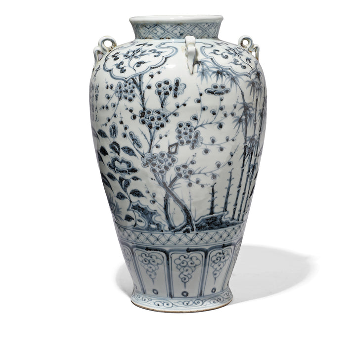 Reproduction Chinese Hongwu Blue & White Porcelain Flower Vase
