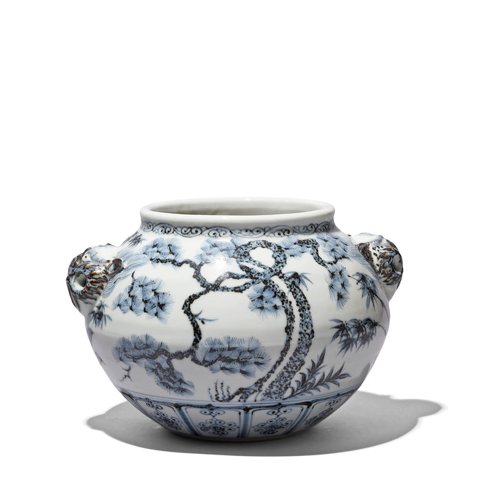 Blue & White Porcelain Jardinière - Trees | Indigo Antiques