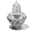 Blue & White Porcelain Lidded Wine Jar - Peonies & Phoenix