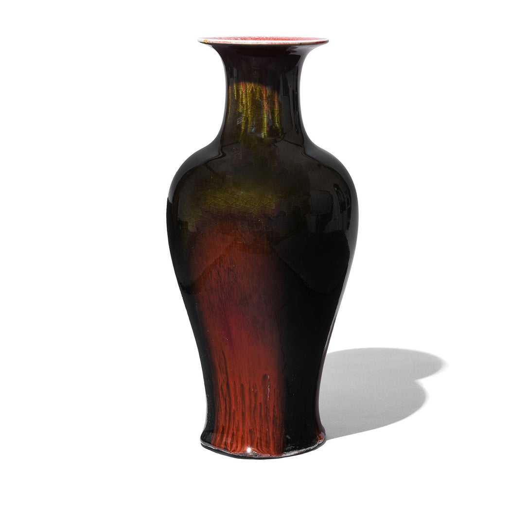 Yaobian Dark Red Flambe Porcelain Fengweizun Vase | Indigo Antiques