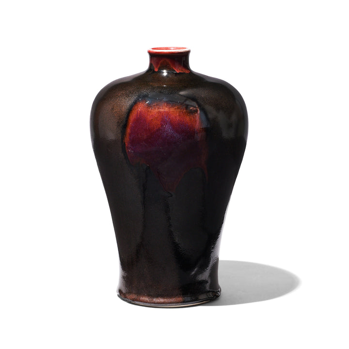 Yaobian Dark Red Flambe Porcelain Meiping Vase | Indigo Antiques