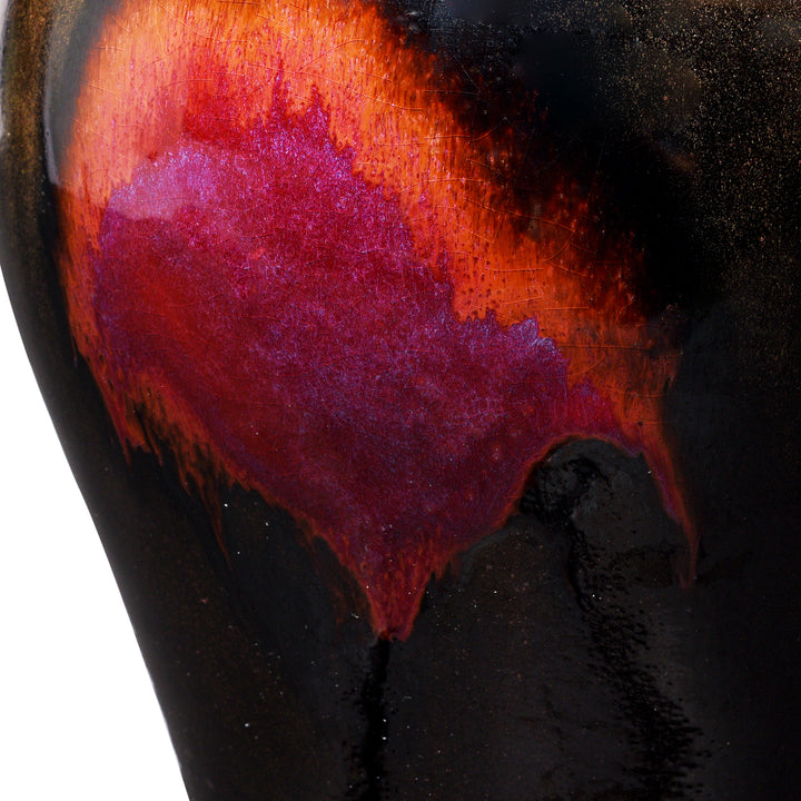 Detail From Yaobian Dark Red Flambe Porcelain Meiping Vase | Indigo Antiques