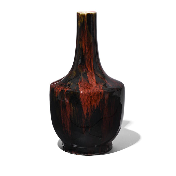 Yaobian Dark Red Flambe Porcelain Mallet Vase Yaobian Dark Red Flambe Porcelain Mallet Vase