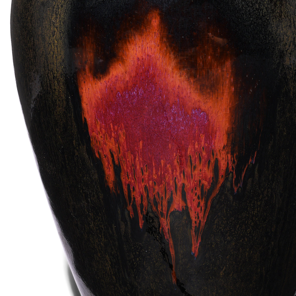 Detail From Yaobian Dark Red Flambe Porcelain Flower Vase | Indigo Antiques