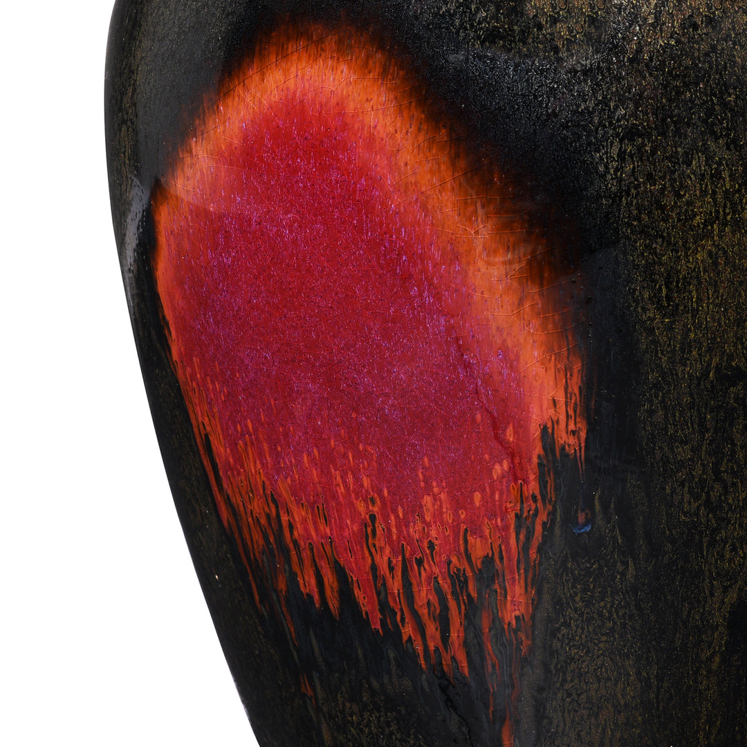 Detail From Yaobian Dark Red Flambe Porcelain Flower Vase | Indigo Antiques