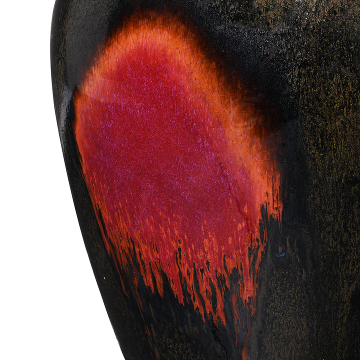 Detail From Yaobian Dark Red Flambe Porcelain Flower Vase | Indigo Antiques